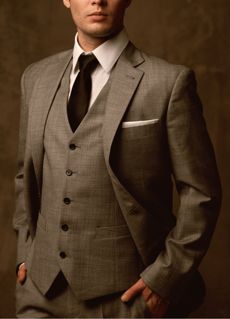 An image of a man wearing a three pieces suit