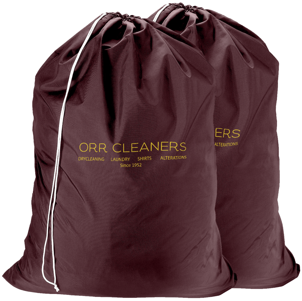 Two Orr Cleaners laundry bags